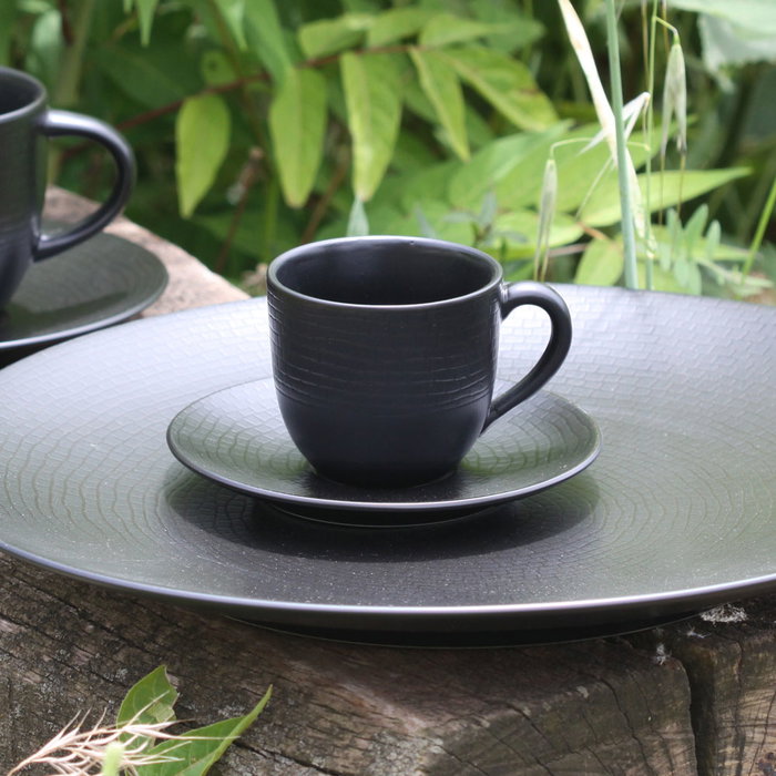 Avet Taza de Café con Plato Lohan Black Negro 120 ml